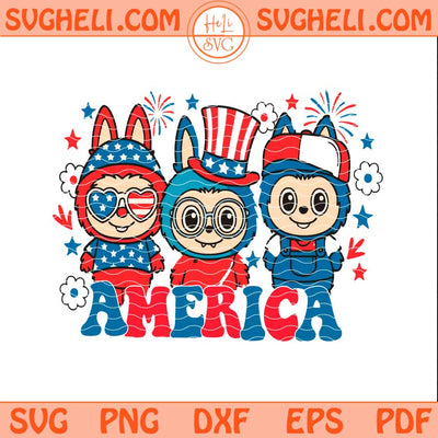 Labubu 4th Of July Svg Red White And Labubu Svg Png Dxf Eps Files