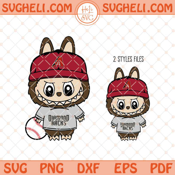 Labubu Arizona Diamondbacks Baseball Svg Labubu MLB Svg Png Dxf Eps Files