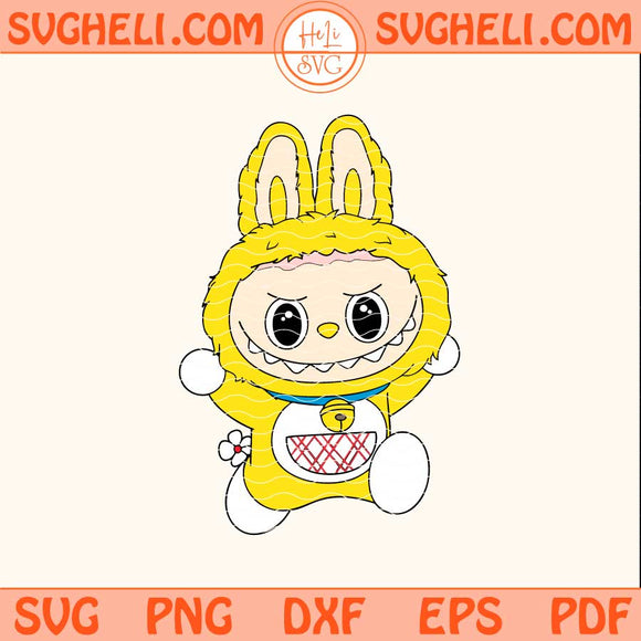 Labubu As Dorami Svg Cute Labubu Svg Cartoon Doraemon Svg Png Dxf Eps Files