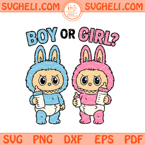 Labubu Baby Shower Svg Cute Labubu Boy Or Girl Svg Png Dxf Eps Files