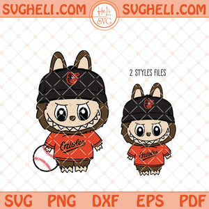 Labubu Baltimore Orioles Baseball Svg Labubu MLB Svg Png Dxf Eps Files
