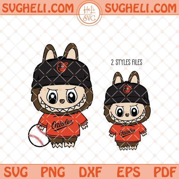 Labubu Baltimore Orioles Baseball Svg Labubu MLB Svg Png Dxf Eps Files