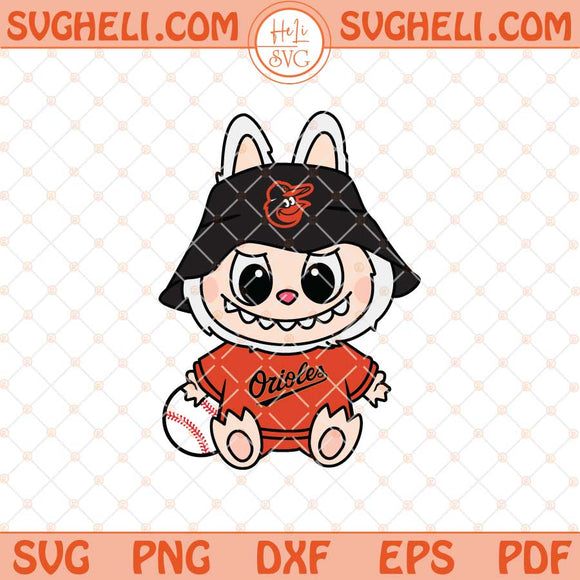 Labubu Baltimore Orioles Svg Labubu MLB Baseball Svg Png Dxf Eps Files
