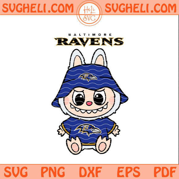 Labubu Baltimore Ravens Football Svg Labubu Football Svg Png Dxf Eps Pdf Files