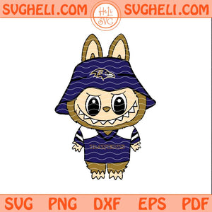Labubu Baltimore Ravens Football Svg Labubu NFL Svg Png Dxf Eps Files