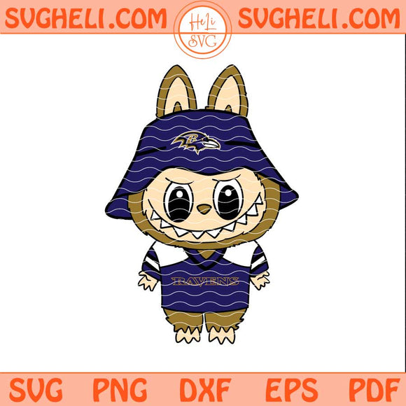 Labubu Baltimore Ravens Football Svg Labubu NFL Svg Png Dxf Eps Files