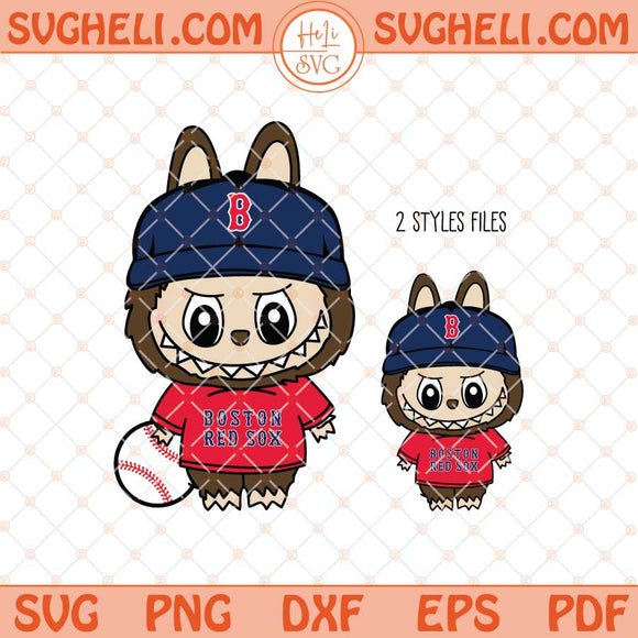 Labubu Boston Red Sox Baseball Svg Labubu MLB Svg Png Dxf Eps Files