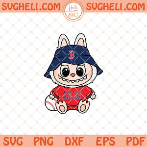 Labubu Boston Red Sox Svg Labubu MLB Baseball Svg Png Dxf Eps Files
