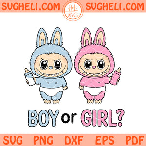 Labubu Boy Or Girl Svg Labubu Baby Shower Svg Labubu Svg Png Dxf Eps Files