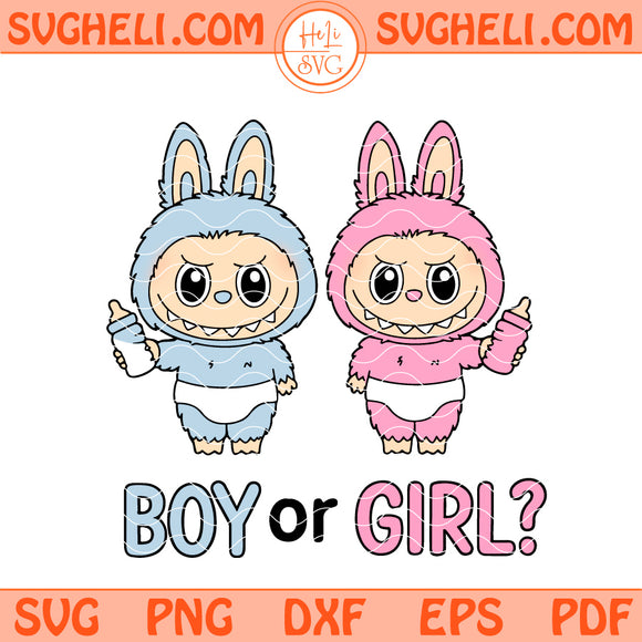 Labubu Boy Or Girl Svg Labubu Baby Shower Svg Labubu Svg Png Dxf Eps Files