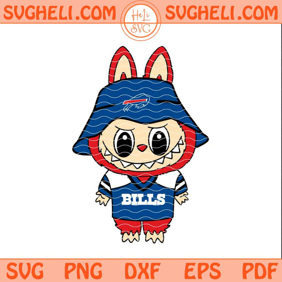 Labubu Buffalo Bills Football Svg Labubu NFL Svg Png Dxf Eps Files