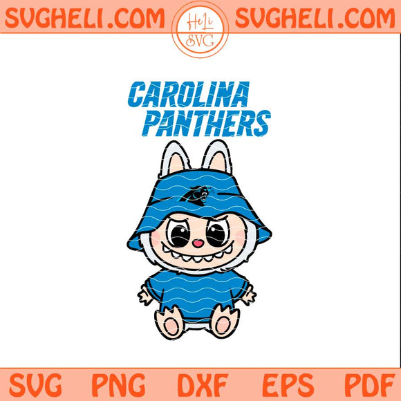 Labubu Carolina Panthers Football Svg Labubu Football Svg Png Dxf Eps Pdf Files