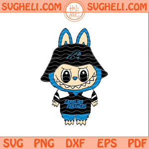 Labubu Carolina Panthers Football Svg Labubu NFL Svg Png Dxf Eps Files