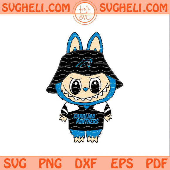 Labubu Carolina Panthers Football Svg Labubu NFL Svg Png Dxf Eps Files