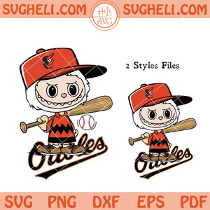 Labubu Charlie Brown Baltimore Orioles Baseball Svg Png Dxf Eps Files