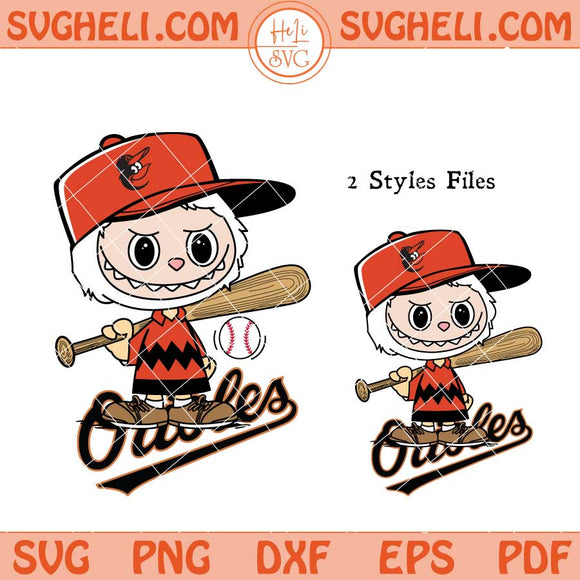 Labubu Charlie Brown Baltimore Orioles Baseball Svg Png Dxf Eps Files