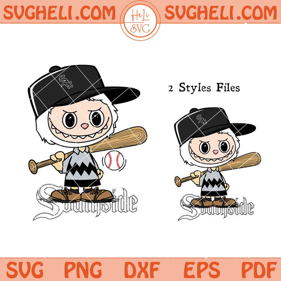 Labubu Charlie Brown Chicago White Sox Baseball Svg Png Dxf Eps Files