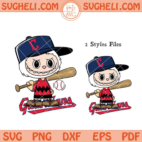 Labubu Charlie Brown Cleveland Guardians Baseball Svg Png Dxf Eps Files
