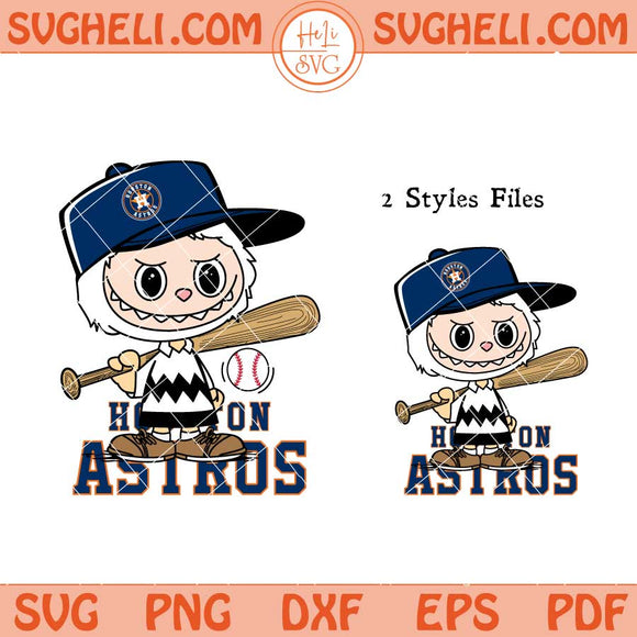 Labubu Charlie Brown Houston Astros Baseball Svg Png Dxf Eps Files