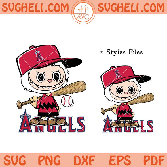 Labubu Charlie Brown Los Angeles Angels Baseball Svg Png Dxf Eps Files