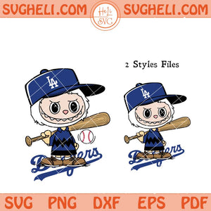 Labubu Charlie Brown Los Angeles Dodgers Baseball Svg Png Dxf Eps Files