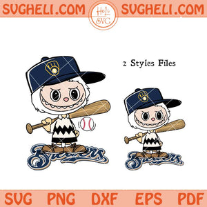Labubu Charlie Brown Milwaukee Brewers Baseball Svg Png Dxf Eps Files