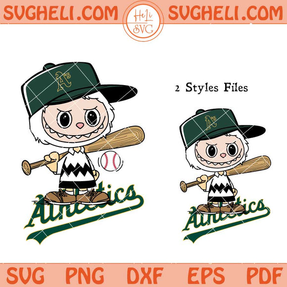 Labubu Charlie Brown Oakland Athletics Baseball Svg Png Dxf Eps Files