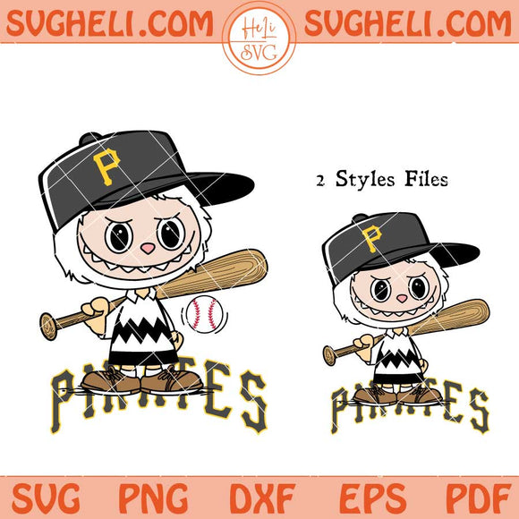 Labubu Charlie Brown Pittsburgh Pirates Baseball Svg Png Dxf Eps Files