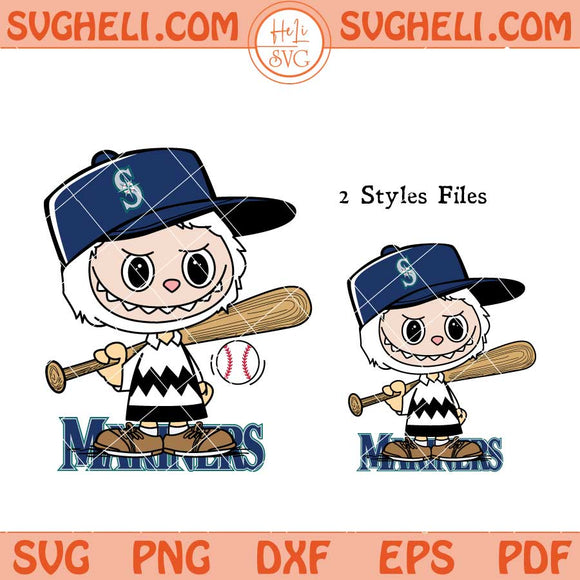 Labubu Charlie Brown Seattle Mariners Baseball Svg Png Dxf Eps Files