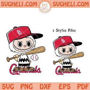 Labubu Charlie Brown St Louis Cardinals Baseball Svg Png Dxf Eps Files