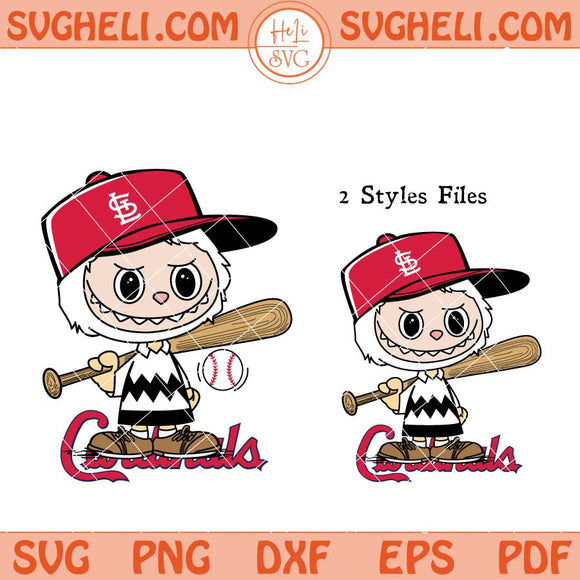 Labubu Charlie Brown St Louis Cardinals Baseball Svg Png Dxf Eps Files
