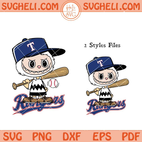 Labubu Charlie Brown Texas Rangers Baseball Svg Png Dxf Eps Files