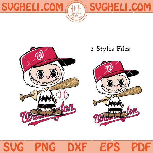 Labubu Charlie Brown Washington Nationals Baseball Svg Png Dxf Eps Files
