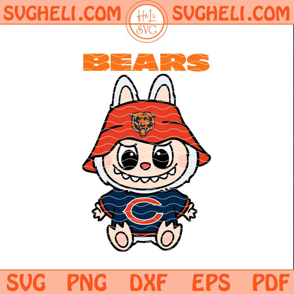 Labubu Chicago Bears Football Svg Labubu Football Svg Png Dxf Eps Pdf Files