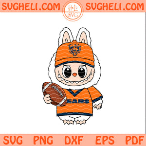 Labubu Chicago Bears NFL Svg Labubu Bears NFL Svg Png Dxf Eps Pdf Files