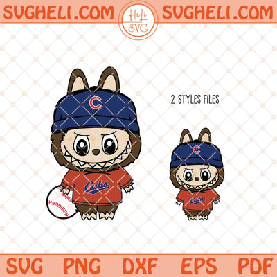 Labubu Chicago Cubs Baseball Svg Labubu MLB Svg Png Dxf Eps Files