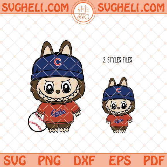 Labubu Chicago Cubs Baseball Svg Labubu MLB Svg Png Dxf Eps Files
