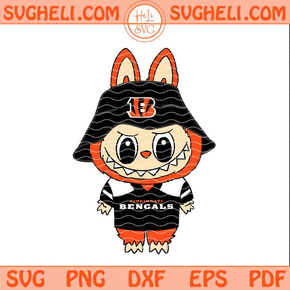 Labubu Cincinnati Bengals Football Svg Labubu NFL Svg Png Dxf Eps Files