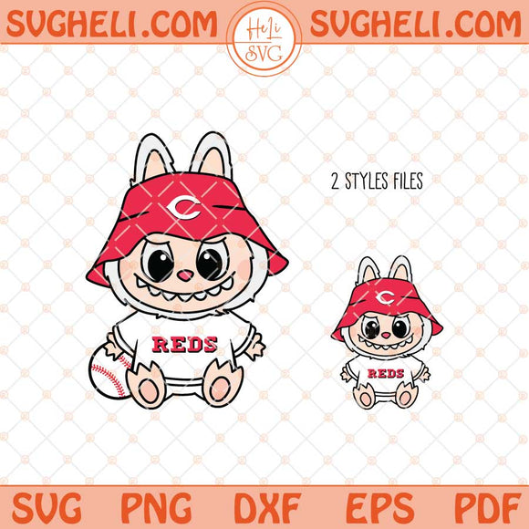 Labubu Cincinnati Reds Svg Labubu MLB Baseball Svg MLB Svg Png Dxf Eps Files