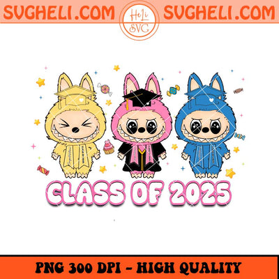 Labubu Class Of 2025 Png Cute Labubu Graduation Png Sublimation Files