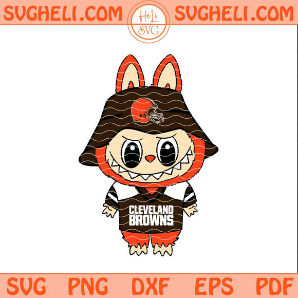 Labubu Cleveland Browns Football Svg Labubu NFL Svg Png Dxf Eps Files