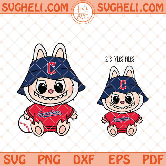 Labubu Cleveland Guardians Svg Labubu MLB Baseball Svg Png Dxf Eps Files