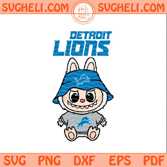 Labubu Detroit Lions Football Svg Labubu Football Svg Png Dxf Eps Pdf Files