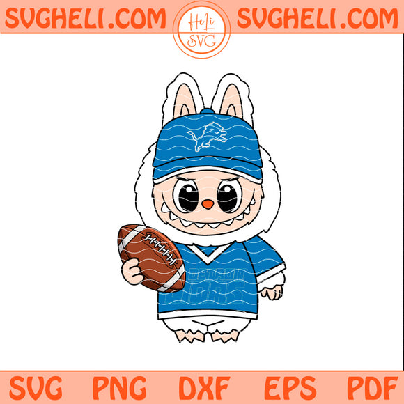 Labubu Detroit Lions NFL Svg Labubu Lions NFL Svg Png Dxf Eps Pdf Files