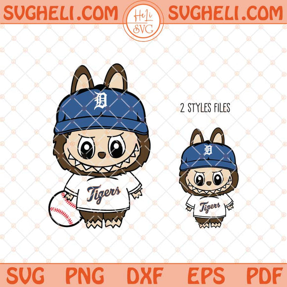 Labubu Detroit Tigers Baseball Svg Labubu MLB Svg Png Dxf Eps Files