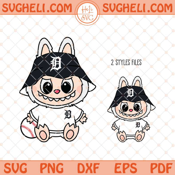 Labubu Detroit Tigers Svg Labubu MLB Baseball Svg Png Dxf Eps Files