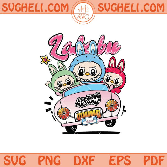 Labubu Exciting Macaron Svg Cute Labubu Characters Svg Png Dxf Eps Files