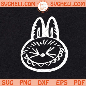 Labubu Face Sillouette Svg Labubu Face Svg Cute Labubu Svg Png Dxf Eps Files
