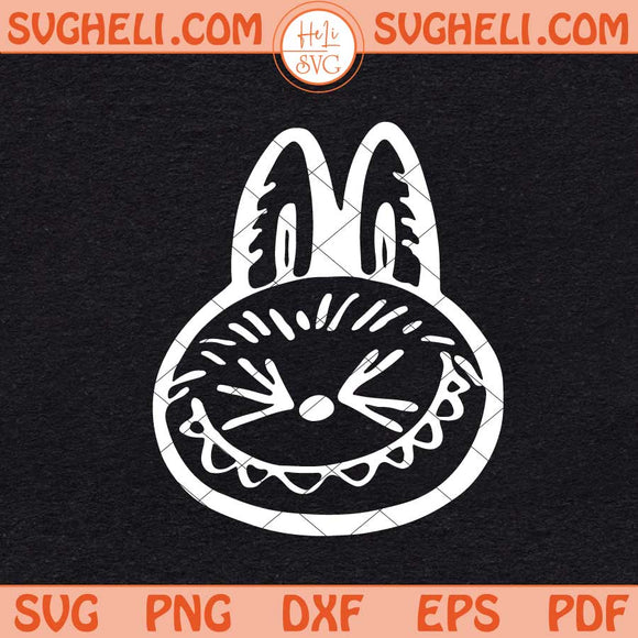 Labubu Face Sillouette Svg Labubu Face Svg Cute Labubu Svg Png Dxf Eps Files