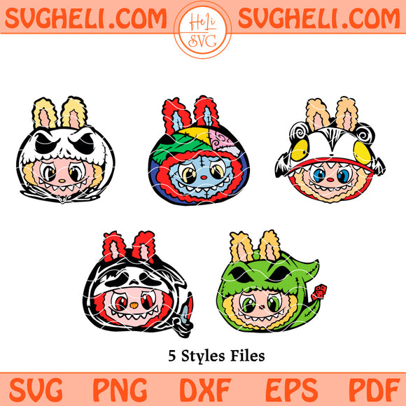 Labubu Ghostface Svg Bundle Labubu Jack Skellington Svg Png Dxf Eps Files